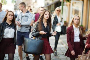 Moksleivės, foto: Nerijus Sabanauskas