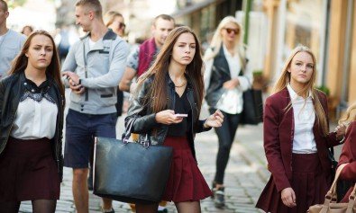 Moksleivės, foto: Nerijus Sabanauskas